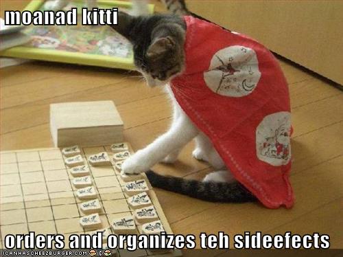 moanad kitti orders and organizes teh sideefects