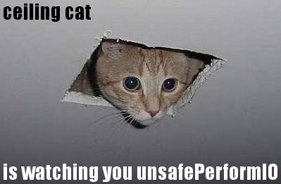 ceiling cat is watching you unsafePerformIO